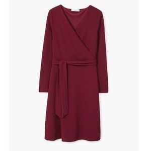 MANGO Wrap Dress in Maroon (XS)